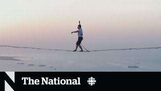 #TheMoment a slackliner set a daring world record