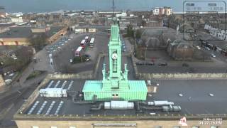 DJI Drone Kirkcaldy Town Clock with telemetry