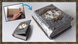 VINTAGE style BOOK BOX idea | DIY book shaped box
