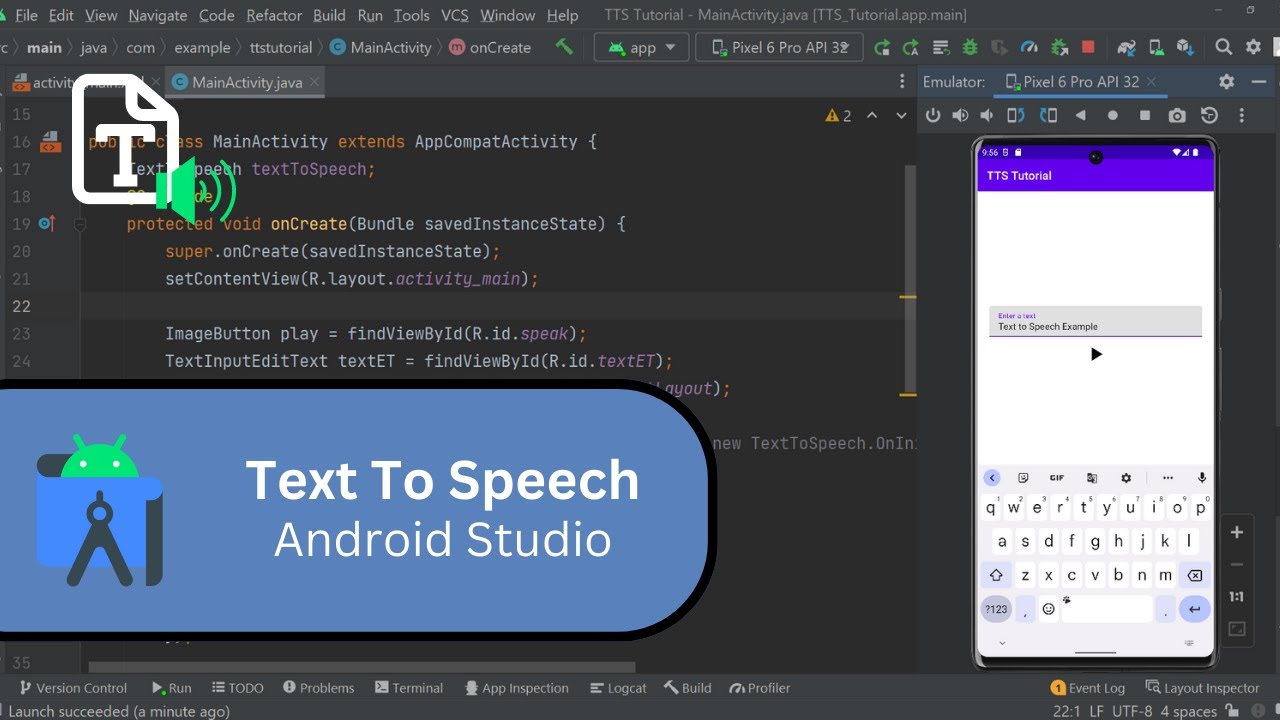 How To Create Text To Speech In Android Studio Java Youtube