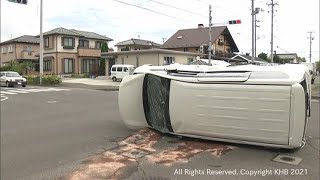 交差点で乗用車同士が衝突し1人けが　仙台・太白区（20210617OA)