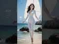 4k ai 룩북 ai look book at the beach a woman from the future 해변에서 미래에서 온 여인