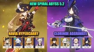 NEW Spiral Abyss 5.1/5.2 | Navia HyperCarry & Clorinde Nahida Aggravate | Genshin Impact