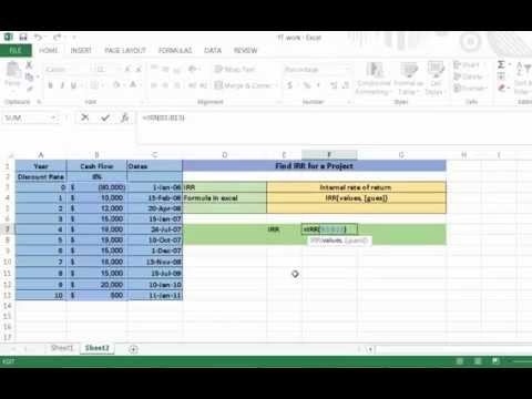 Calculate IRR using Excel Calculate IRR using Excel