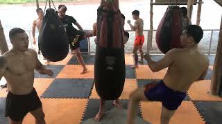 Training kicks at Buakaw Village