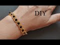 DIY beaded bracelet tutorial for beginners, easy bead bracelet with crystal bicones