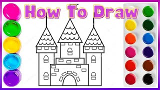 How to draw a castle / VERY EASY FOR KIDS /Как нарисовать замок / ОЧЕНЬ ЛЕГКО ДЛЯ ДЕТЕЙ