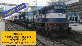 20931 Kochuuveli - Indore Express with Twins Ratlam WDM3D | Train Announcement