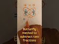 #Operations on Fractions #Subtract two fractions #fractions #butterfly method