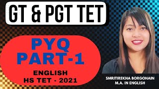 HS TET ENGLISH PYQ PART - 1 | HS TET 2021 | GT & PGT | Tet Cum Recruitment |