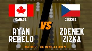 Ryan Rebelo vs Zdenek Zizka - UBC Marbella 2021 7p  - 2021.08.17 - Backgammon Game Replay