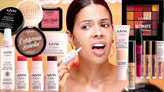 I TRIED A FULL FACE OF NEW NYX MAKEUP! watch before buying!