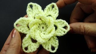ПРОСТОЙ СИМПАТИЧНЫЙ цветок крючком Crochet Flower Pattern 102
