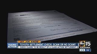 Toyota settlement check scam or no scam?