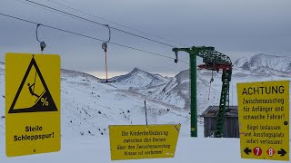 Sehr steiler Schlepplift auf 2.000 m - Planner Alm