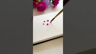 Using water droplets to paint a pink and purple watercolor flower 💗💜#shorts #painting #satisfying