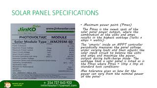 How to read the solar panel specifications