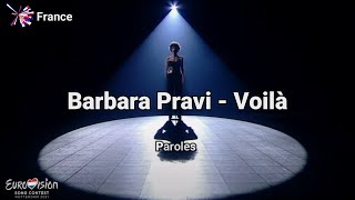 Barbara Pravi - Voilà [Paroles] (Lyrics). France. Eurovision 2021