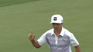 Rickie Fowler makes a 36-foot eagle putt at Accenture