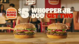 Burger King $5 Whopper JR. DUO Get Two (October 2024)