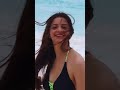 vedhika stunning looks in swim suit at beach vedhika latest bikini video dinu kaka