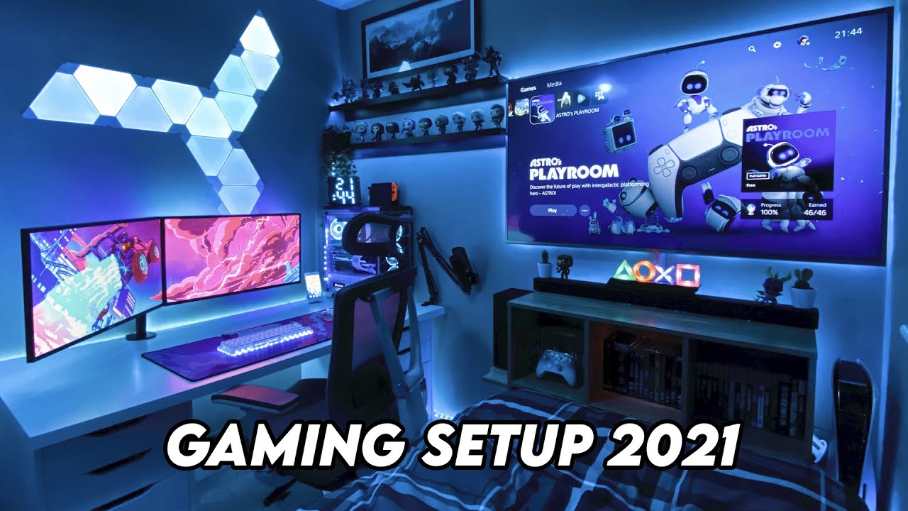 Gaming Setup / Room Tour! - 2021 - Ultimate Small Room Setup! - YouTube