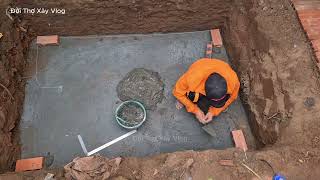 My father and I built the septic tank ourselves in the backyard.