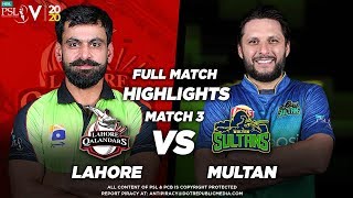 Lahore Qalandars vs Multan Sultans | Full Match Highlights | Match 3 | 21 Feb | HBL PSL 2020 | MB1