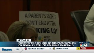 Chesterfield school board passes policy on sexually explicit learning materials