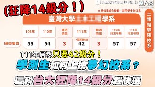 【學測生如何上榜夢幻校系？ 這科台大狂降14級分趕快選】｜@tkb_reallygood