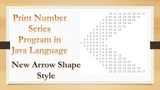 How To Create a Number Series In Arrow Shape Using Java Language. #javacode #java