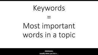 Using Keywords to Search
