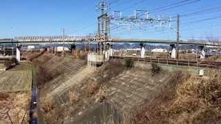 東海道本線貨物列車 1097レ EF66-105牽引\u00268862レ(単9088レ)EF64-1000単機 離合