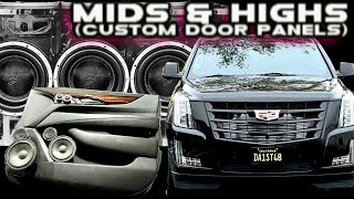 Cutting up Cadillac Escalade door panels to fit 2 sets of B2 Audio 3-Ways (video 1)