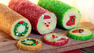Christmas Cookies 🎅🏼 SLICE & BAKE! (Santa, boots & wreath cookies) | Holiday Coo