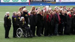 Women's Six Nations rugby Wales v England 2017 - pre-match singing