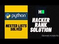 Python Nested Lists SOLVED - HackerRank