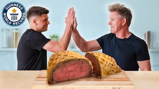 Making The World's Largest BEEF WELLINGTON w/ Gordon Ramsay - Guinness World Records