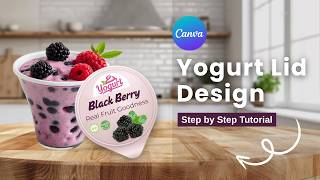 How to Design a Yogurt Lid in Canva | Step-by-Step Packaging Design Tutorial