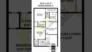 28 x 42 house plan/ 28 x 42 home design with car parking/28 x 42 ghar ka naksha/  #buildmyhome #home