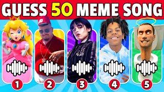 🔊 Guess The Meme By Song 🎤✅ | Wednesday Dance, Skibidi Toilet, The Rock, MrBeast, Skibibidi Dom Dom