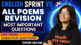 CBSE Class 7 English All Poems Revision | Final Exam Sprint by Oshin mam @VedantuJunior