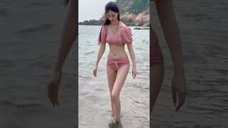 海天盛宴约拍小蛮腰美女模特儿 #泳装美女