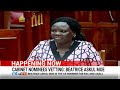 Beatrice Askul gives a brief introduction during her EAC Affairs CS vetting