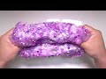 【asmr】巨大クリアスライムに大量の紫系パーツを混ぜてみた【音フェチ】jumbo clear slime mixing【slimetube】