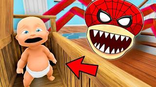 Baby Escapes SPIDERMAN SHIN SONIC!