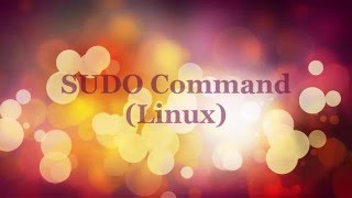 SUDO command explained