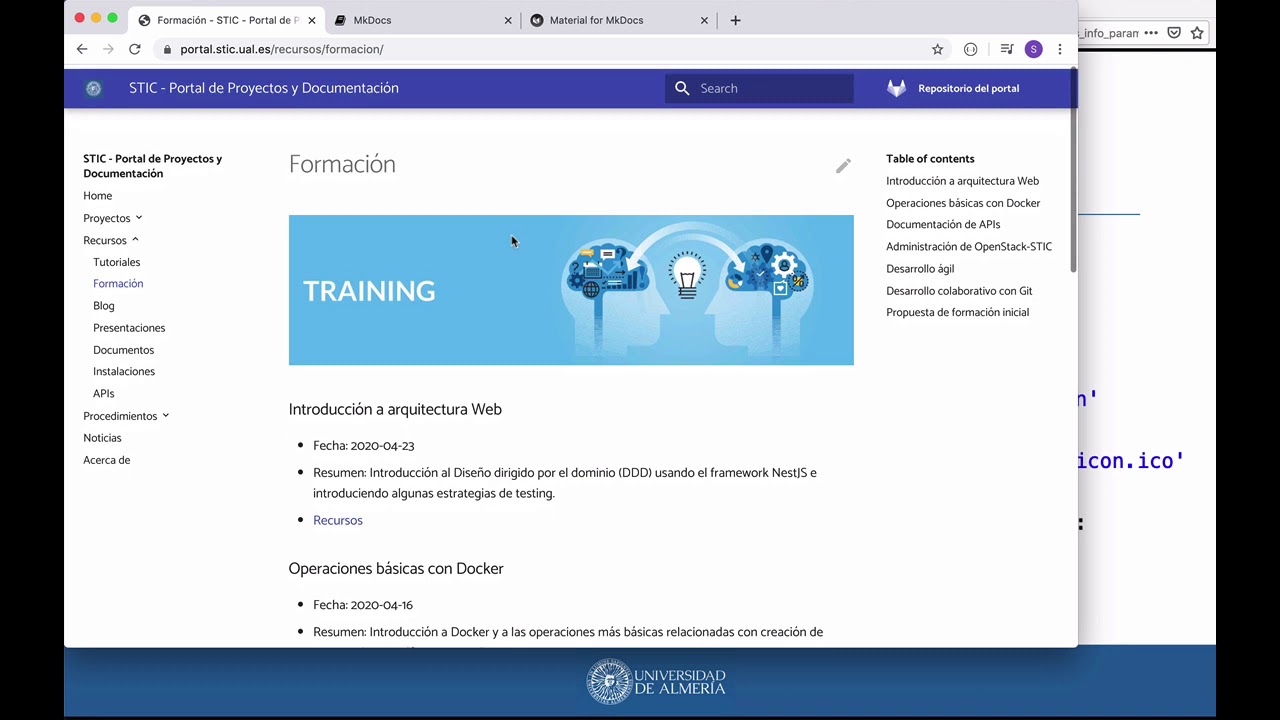 Documentación 12 Presentación Mkdocs Youtube