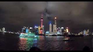 New Years Eve Shanghai China  - View from the Bund in 4K.