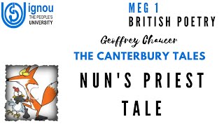 NUN'S PRIEST TALE | THE CANTERBURY TALES |  MEG 1 | BRITISH POETRY | HINDI + ENGLISH